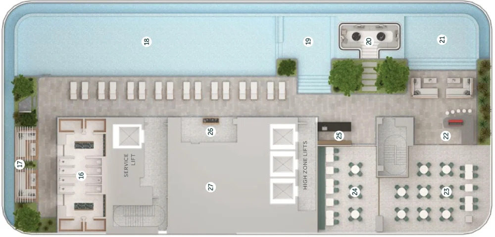 Level 33 facilities floor plan